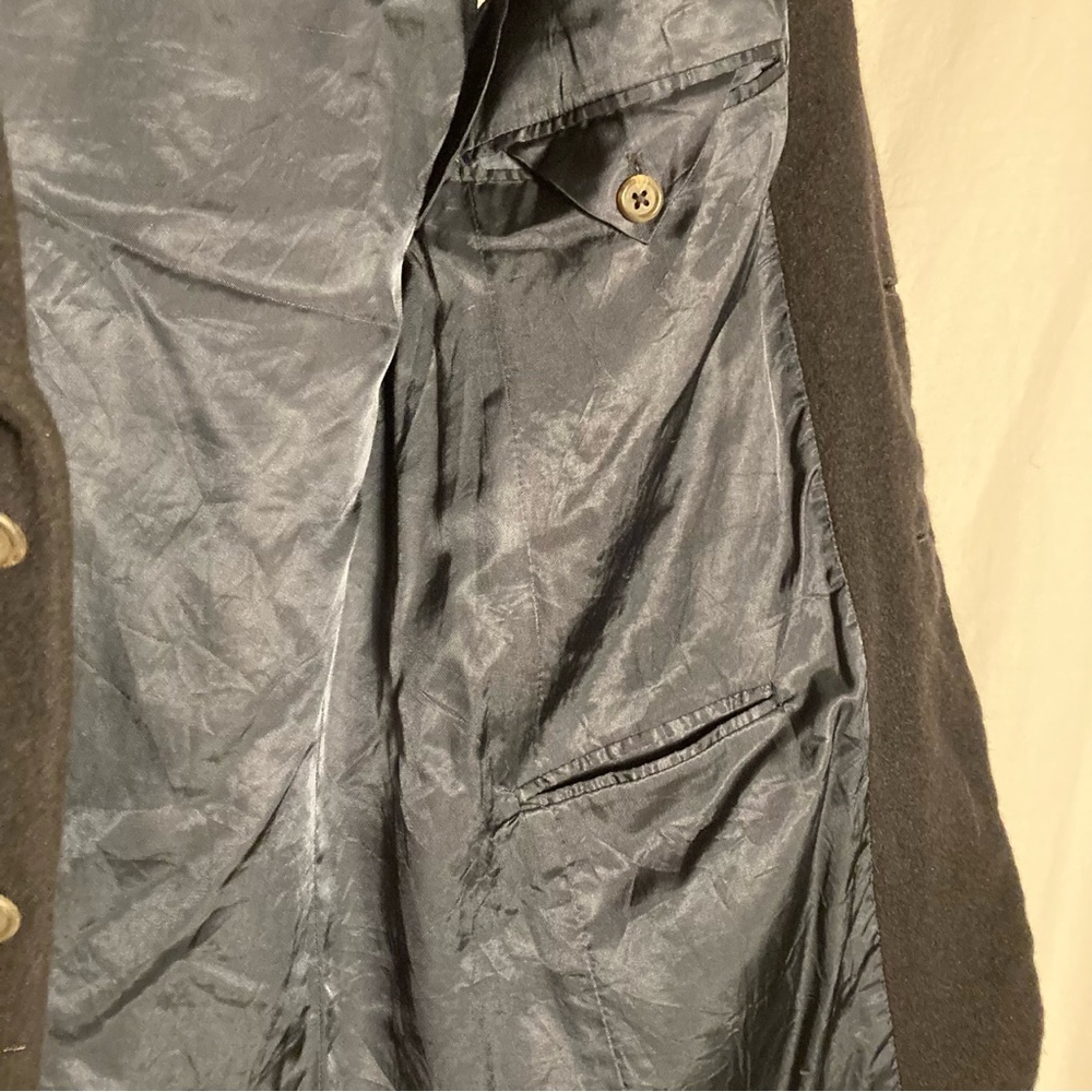 Men’s Black AKA Eddie Bauer Camel Hair Coat 38R w/ 2 Front Pockets and 2 Inside - Picture 8 of 14